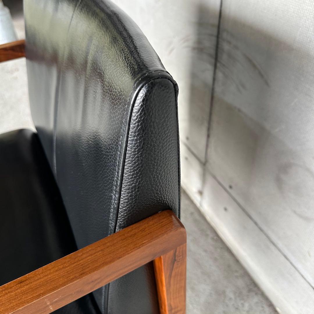 SHIGIYAMA ウォールナット ミッドセンチュリー アームチェア 天然皮革