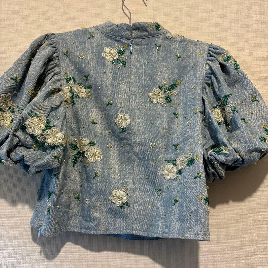 DREAM sister jane ビーズ　デニムトップス