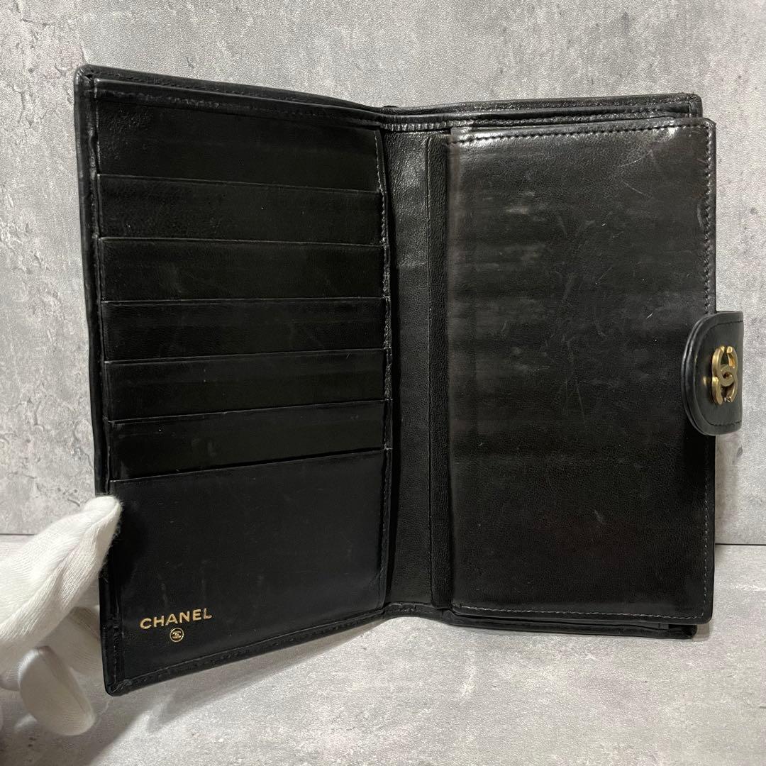 CHANEL ピコローレ ワイルドステッチ 長財布 がま口 レザー ウォレット