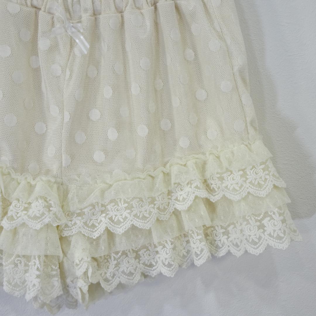 LIZ LISA フリルインナーパンツ　スカパンショートパンツ ドット柄きなりO