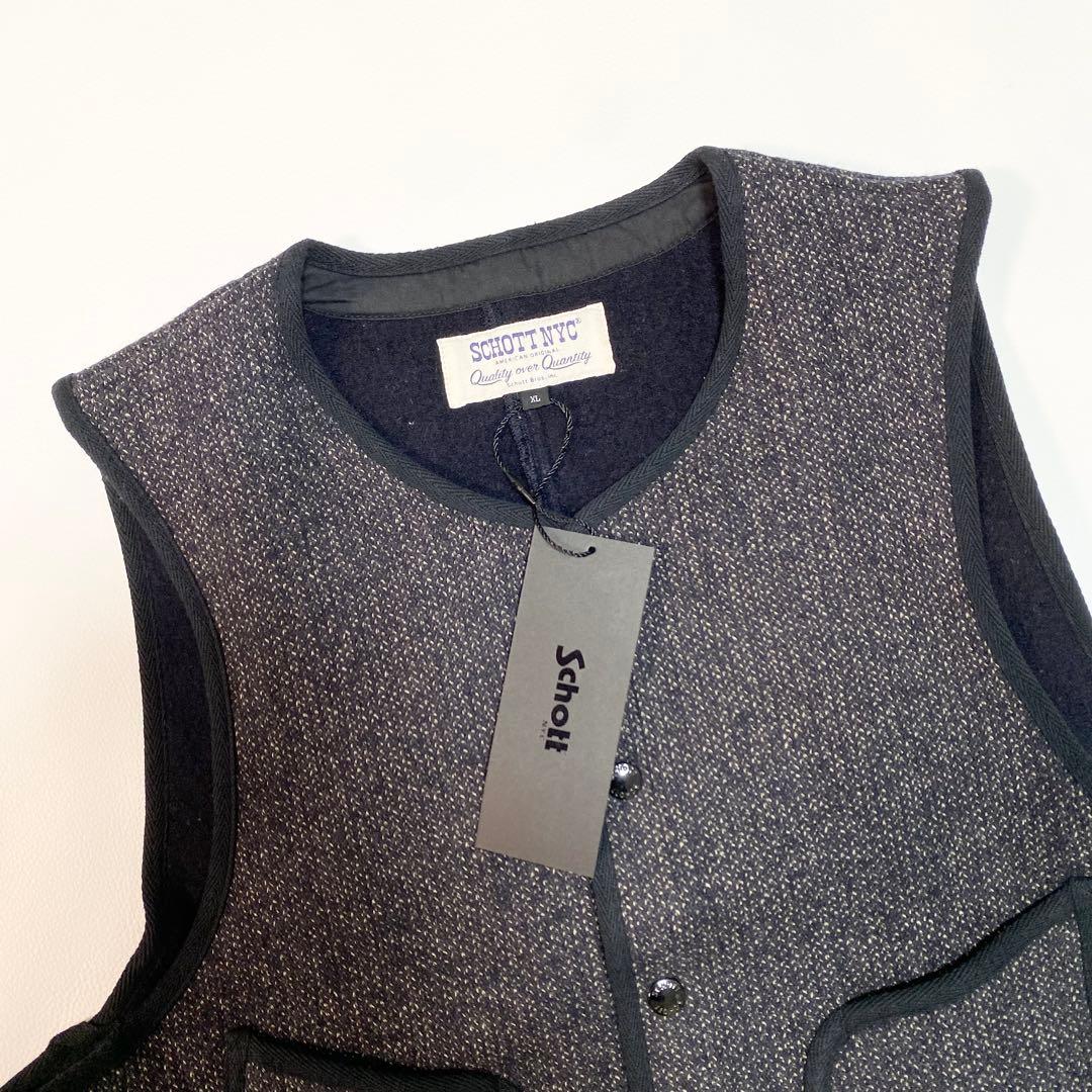 新品タグ付き✨　Schott BEACH CLOTH VEST ウール　XL