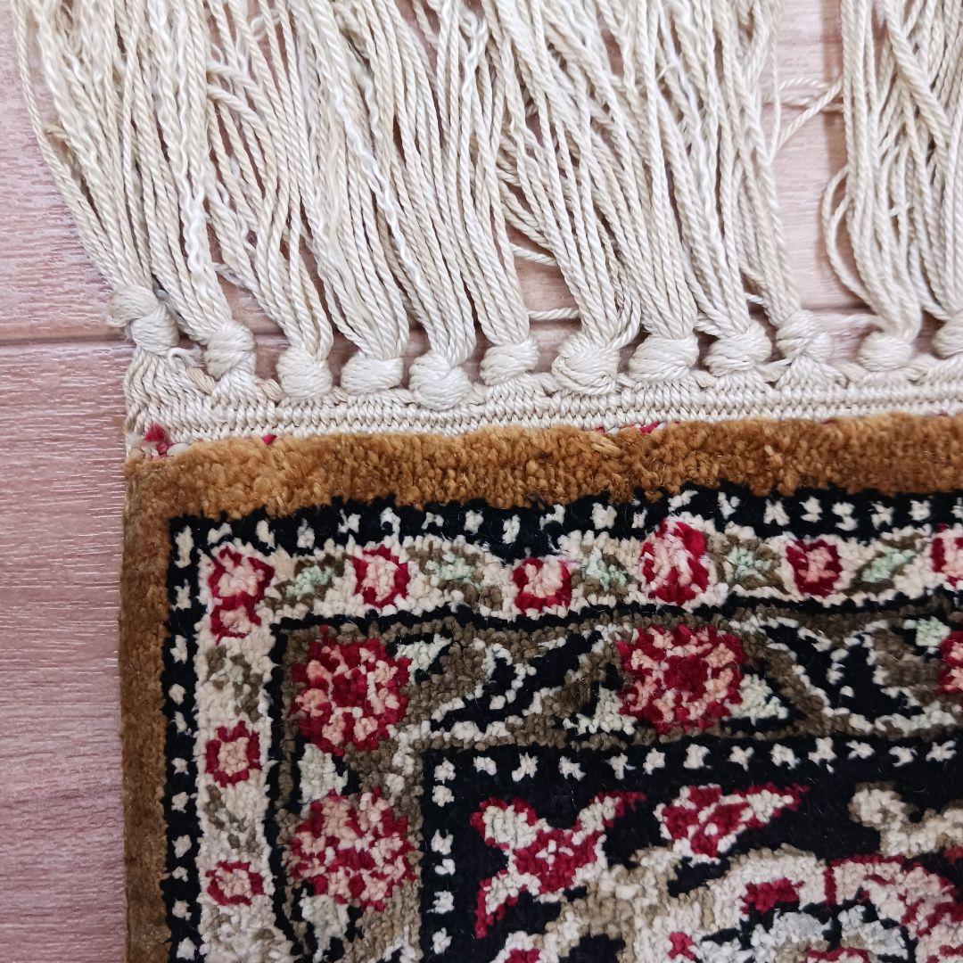 専用 Y3354 高級ペルシャ絨毯 クム シルク100% 手織り メダリオン