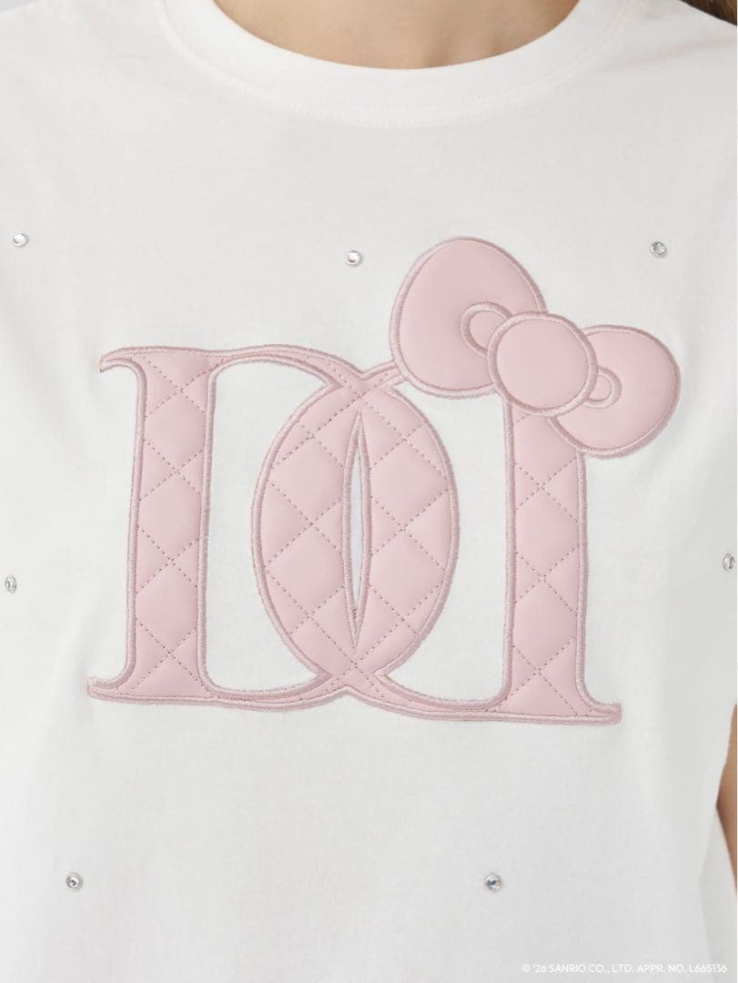 ダーリッチ Hello DarichキルティングアップリケビジューTシャツ