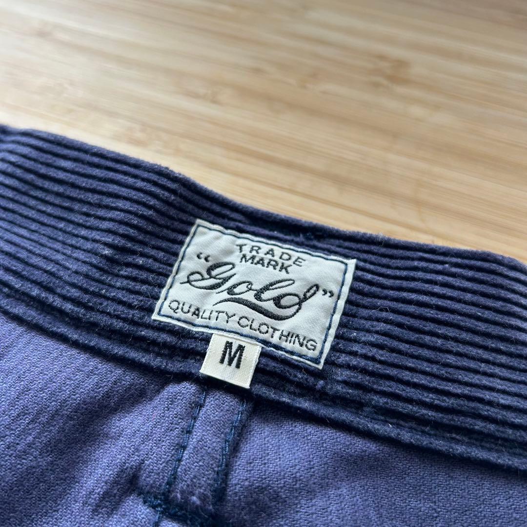 GOLD コーデュロイワイドパンツ パープル M 東洋エンタープライズ