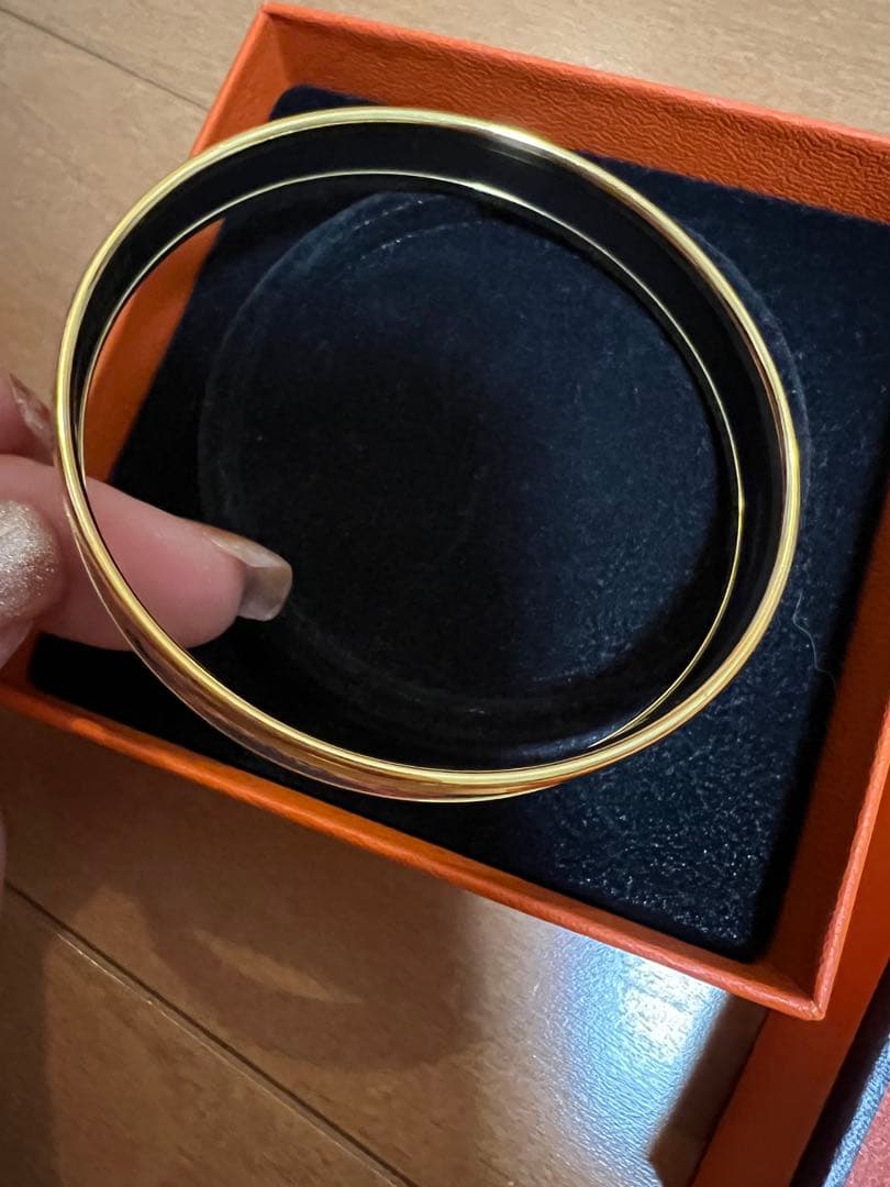 HERMES エルメス ブレスレット バングル エマイユPM ライオン　美品