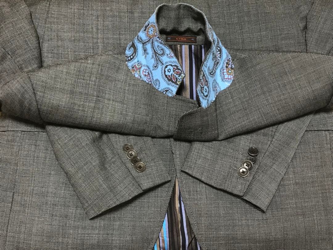 ♡美品♡メンズ エトロ ミラノウール グレー ジャケット&パンツ スーツ