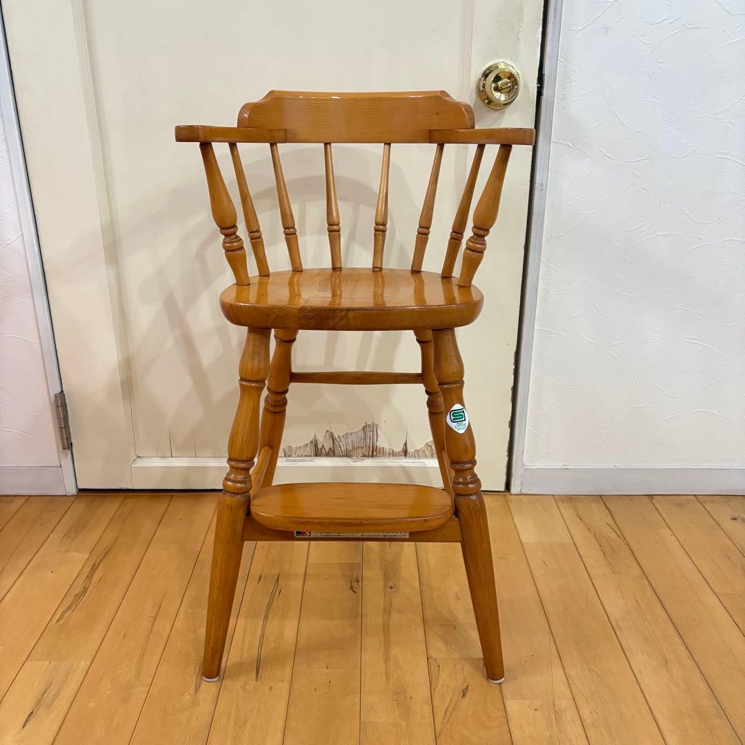☆ビンテージ☆ キツツキ　キッズ　ベビー　チェア　木製　ナチュラルカラー