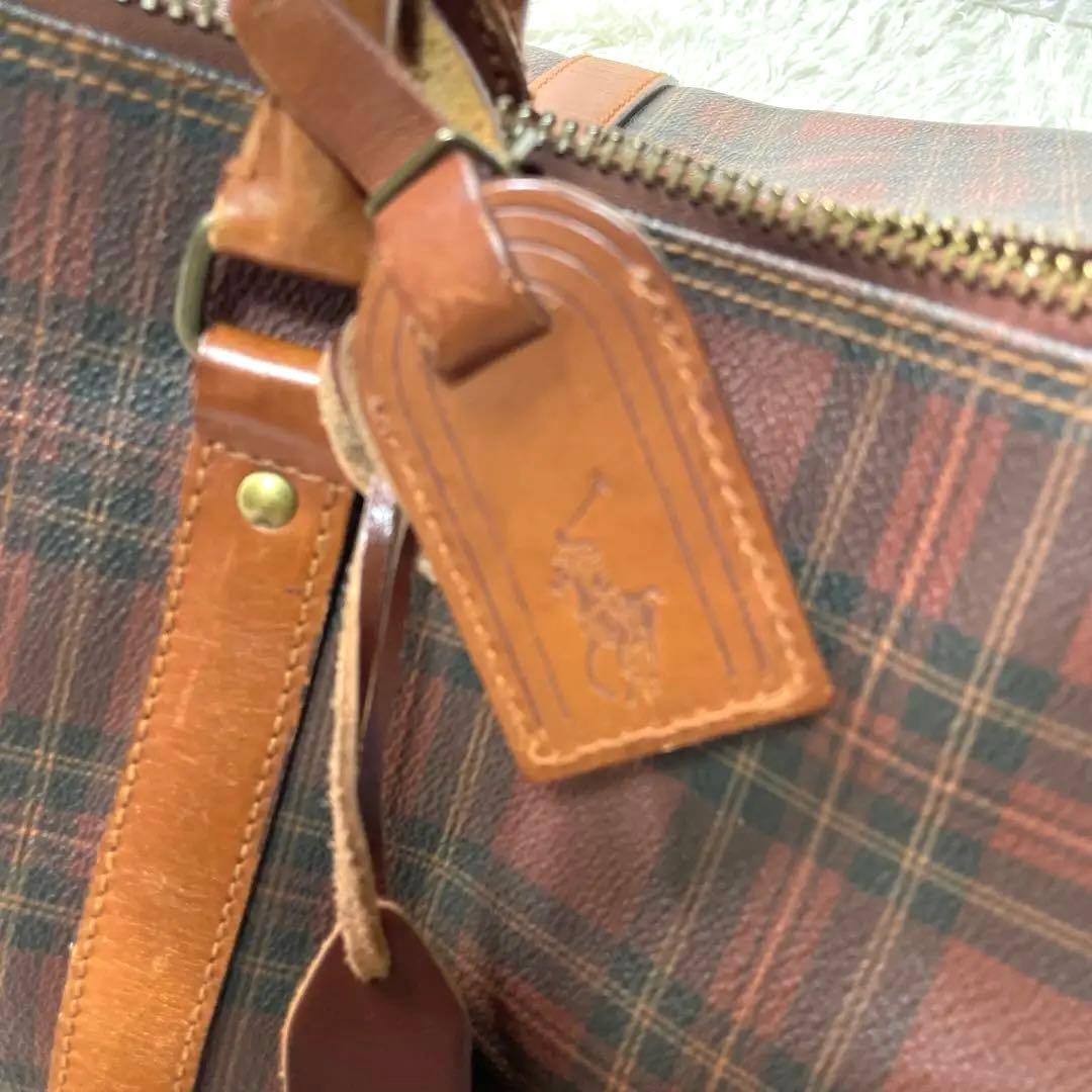 美品　希少　ポロラルフローレン　ボストンバッグ　チェック　2way PVC