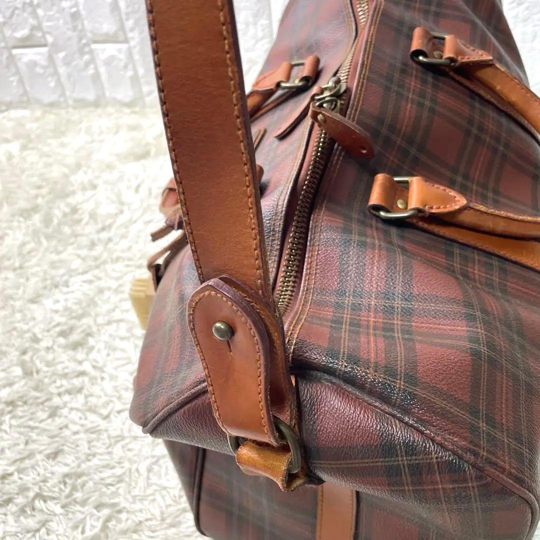 美品　希少　ポロラルフローレン　ボストンバッグ　チェック　2way PVC