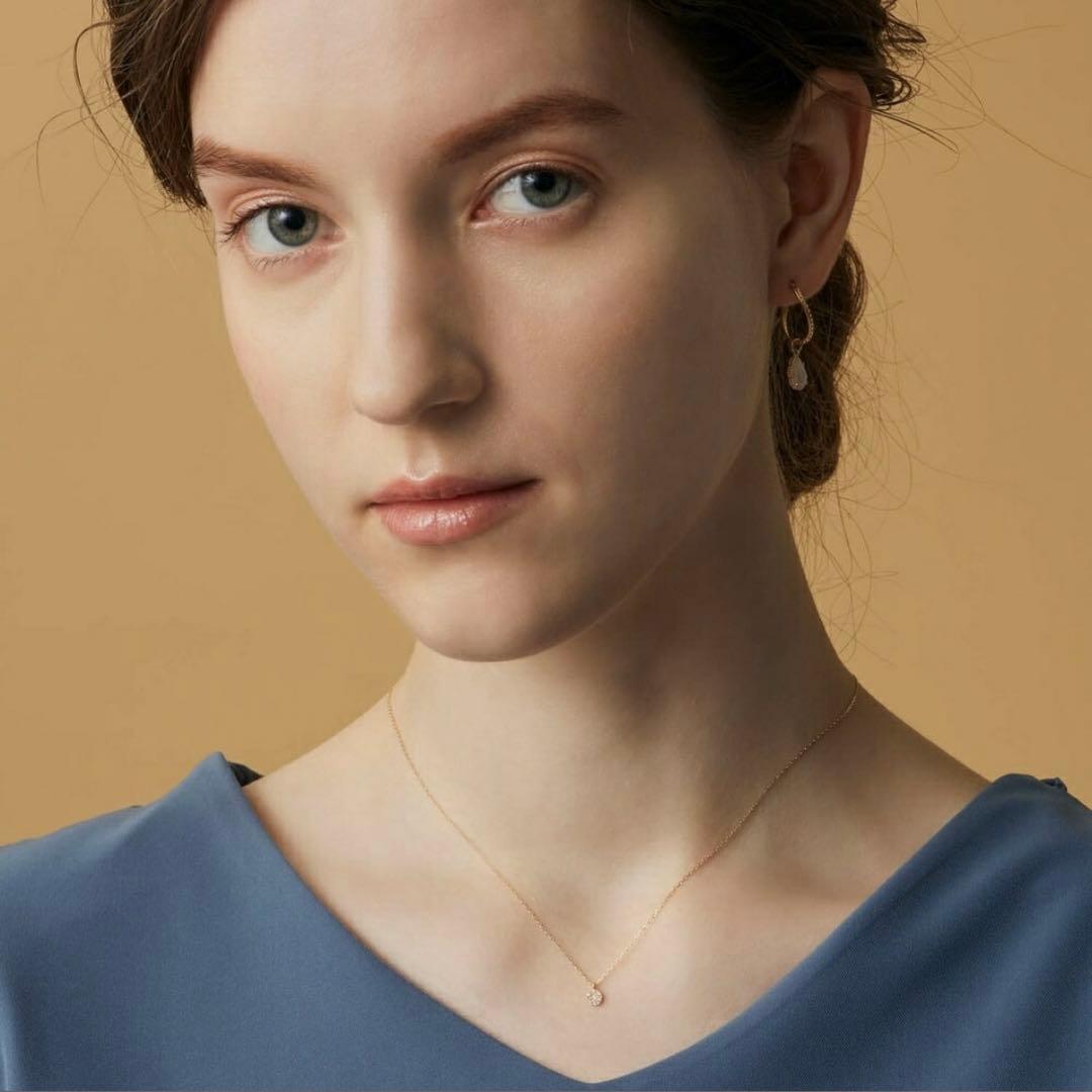 (現行品)agete K10 ダイヤモンド シャンデリア ネックレス 40cm