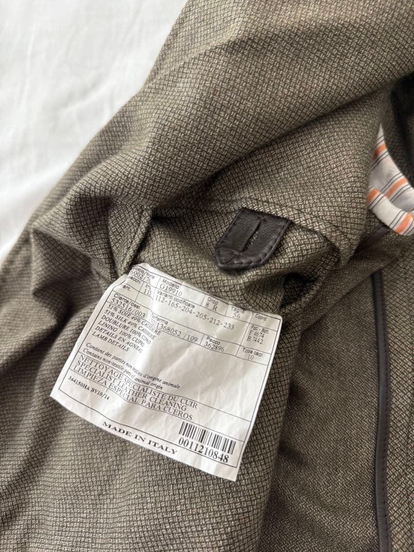 エルメス Hermes シルクカシミヤ ジャケット ラムレザー