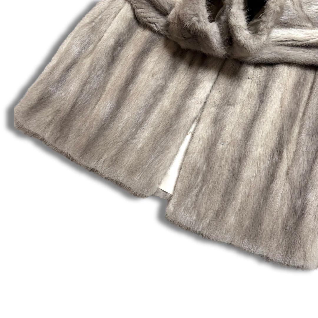 【美品希少✨】サファイアミンク リアルファーコート 本毛皮 貂 艶◎ 毛並み◎