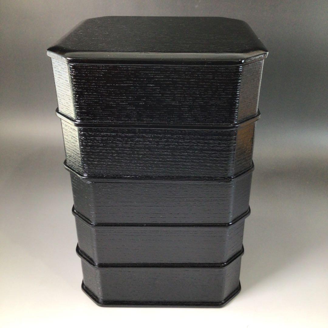 Ｓ９５　縁高　『山中塗』『助田宗明作』『七宝透し』『五段重』　共箱菓子器