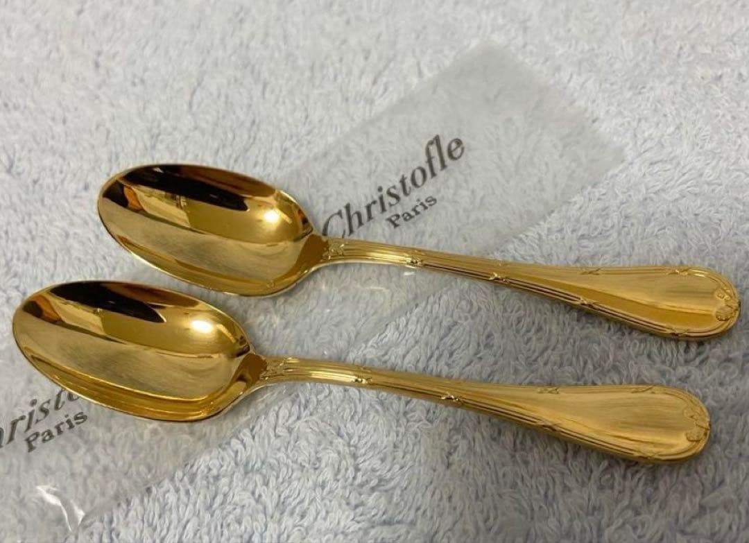 未使用品⭕️廃盤希少クリストフル ゴールド モカスプーン 2本