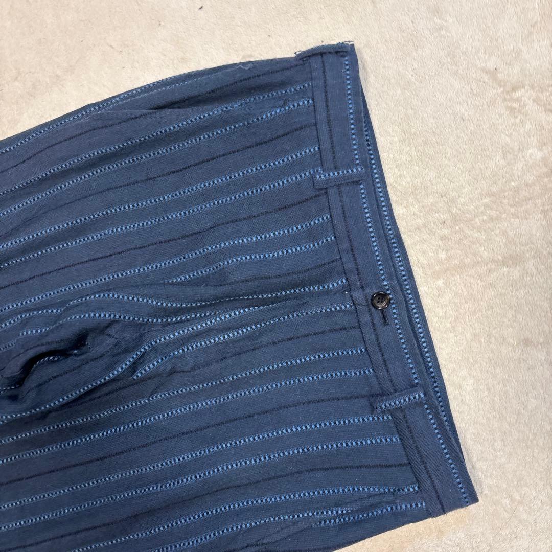 コムデギャルソンオム 田中オム ストライプ スラックス AD2000 ブルー