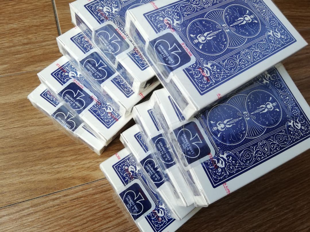 オハイオブルーシール●Bicycle Rider Back 青トランプ 9個