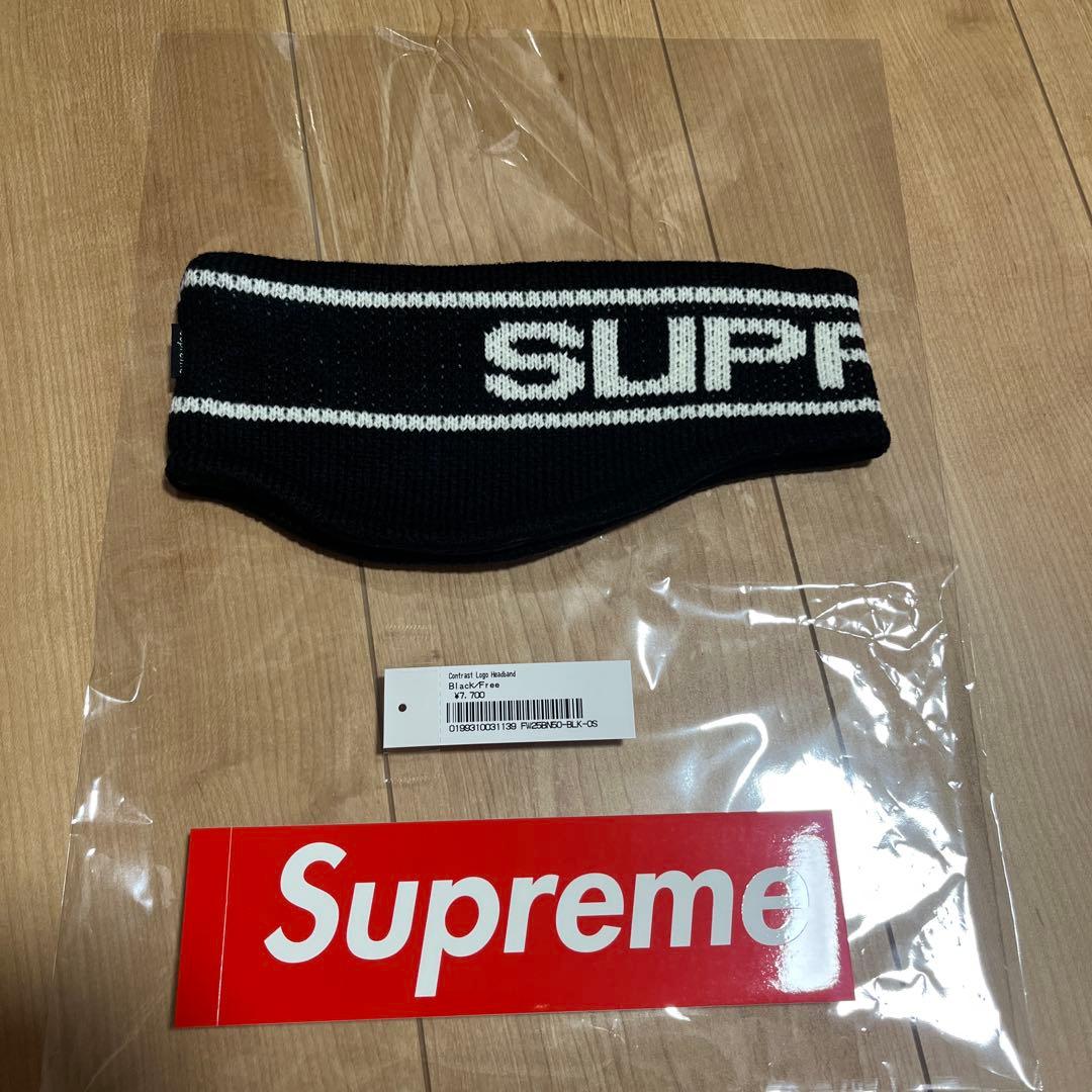 帽子 supreme Contrast Logo Headband