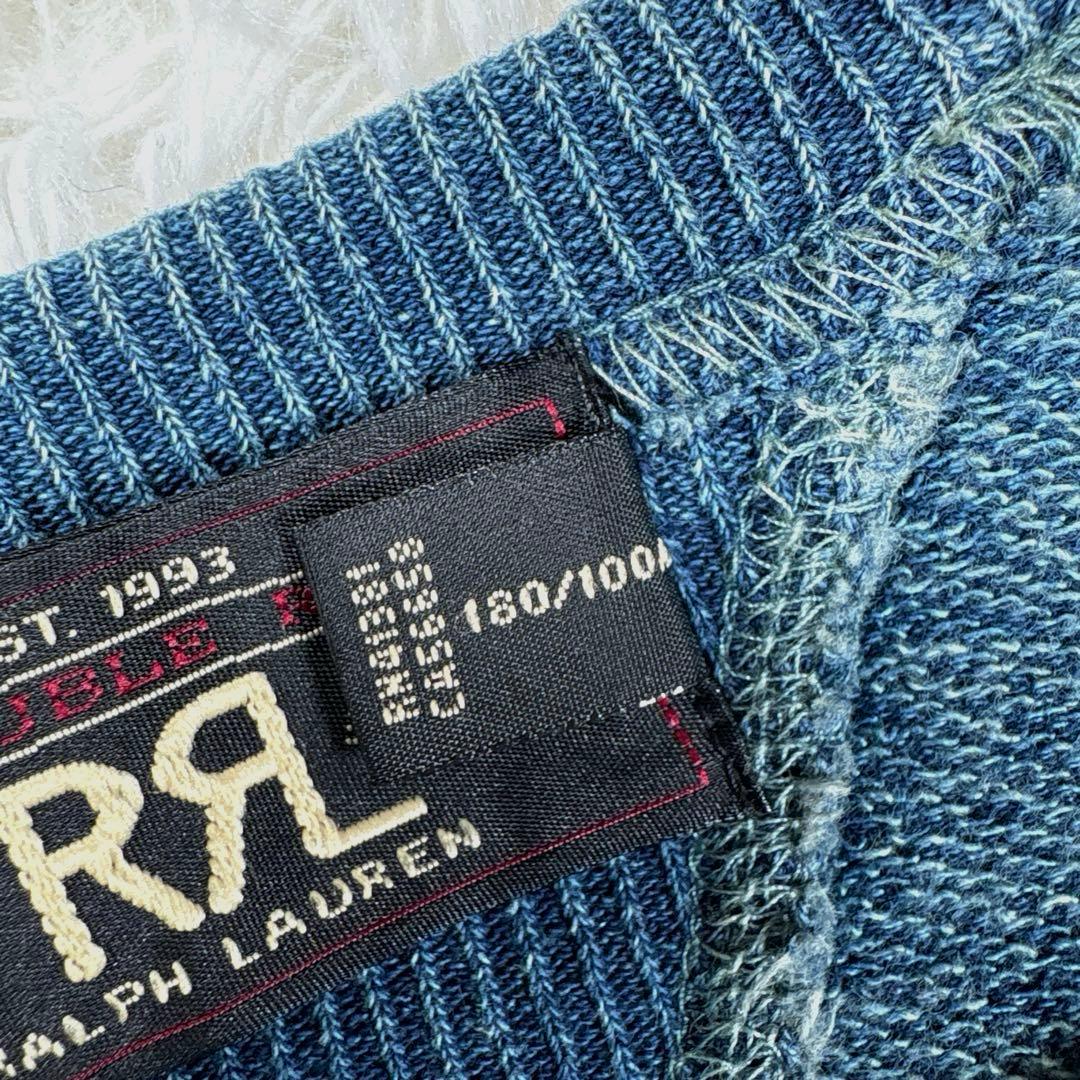 ✨希少・美品✨ダブルアールエル　スウェット　リバースウィーブ　インディゴ染　両Ｖ