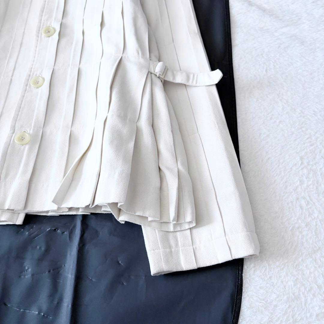 6163 【希少】 イッセイミヤケ プリーツ シャツジャケット クリーム 1