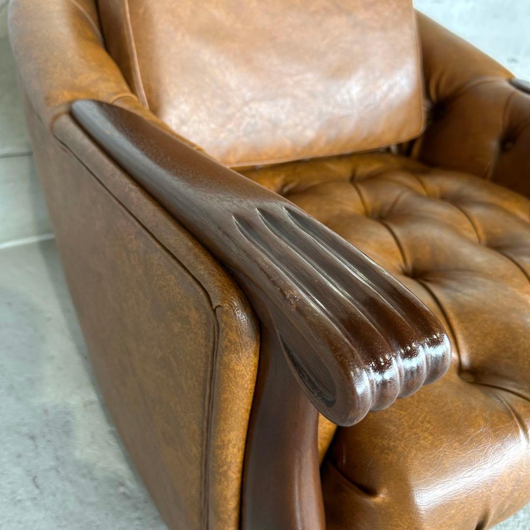 ★マルニ木工★ベルサイユ｜マキシマムシリーズ 1Pソファ｜PVCレザー ロゴ無①