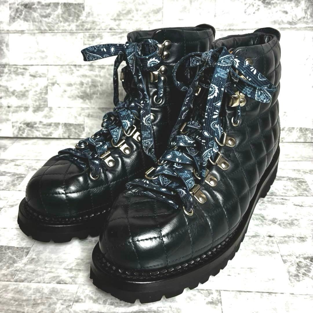 BUTTERO ブッテロ　キルティング　ブーツ　本革　ダークネイビー　23.5㎝