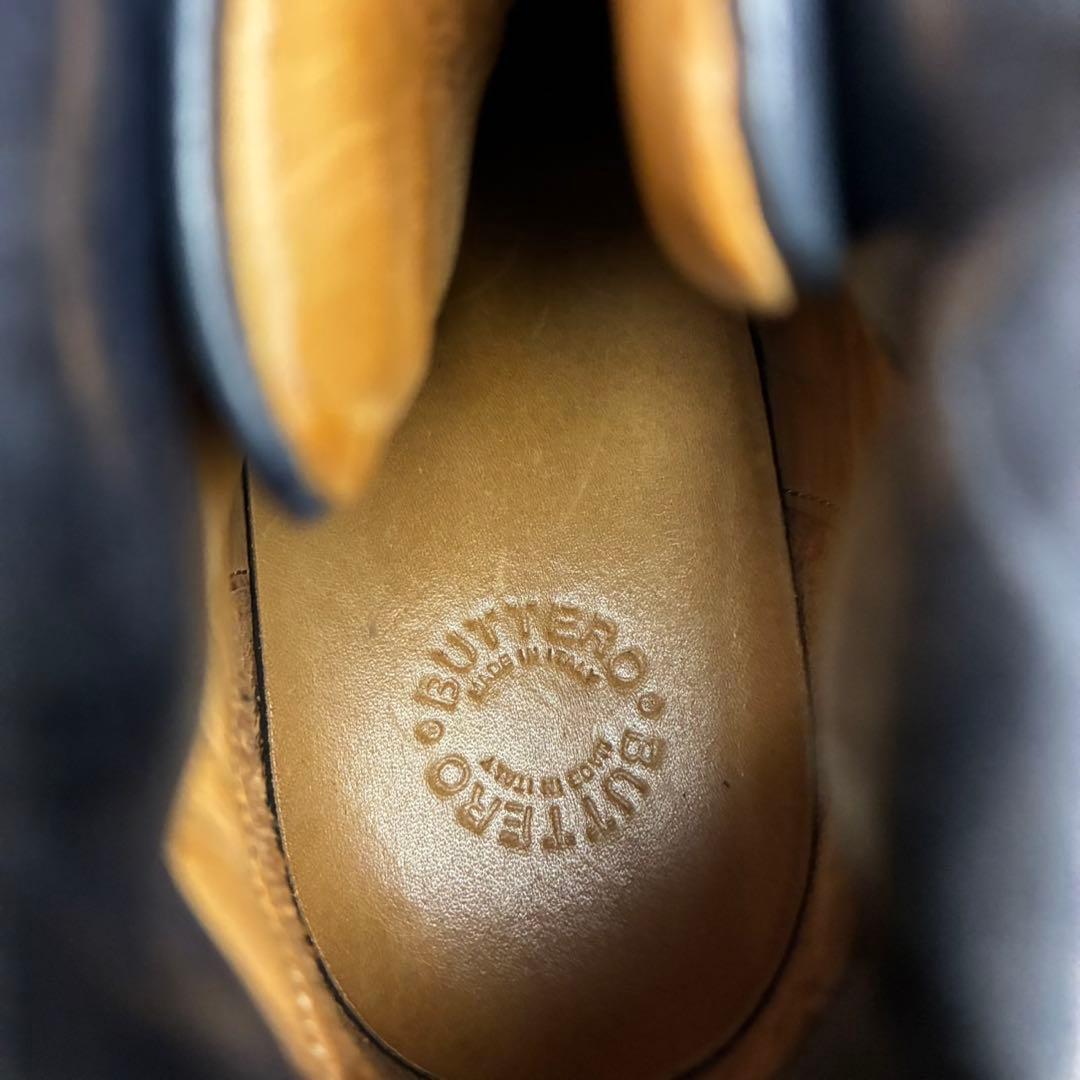 BUTTERO ブッテロ　キルティング　ブーツ　本革　ダークネイビー　23.5㎝