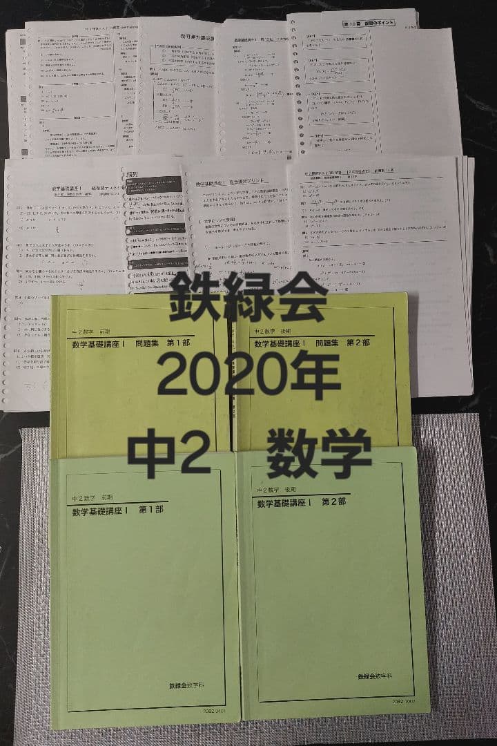 2020年　中2　数学　鉄緑会　数学基礎講座I & 授業プリント