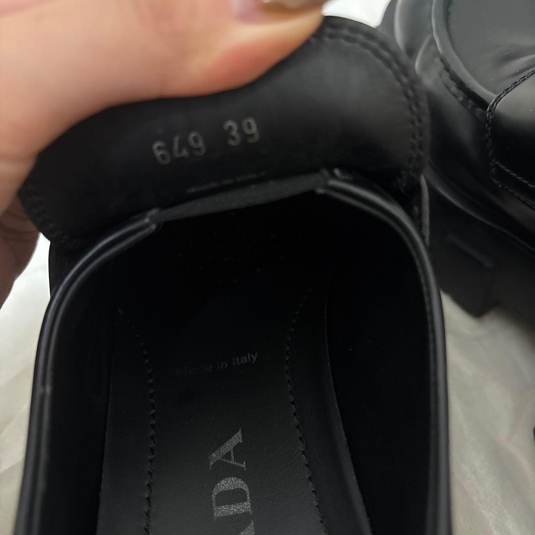 【美品】PRADA プラダ モノリス レザー ローファー プラットフォーム 厚底