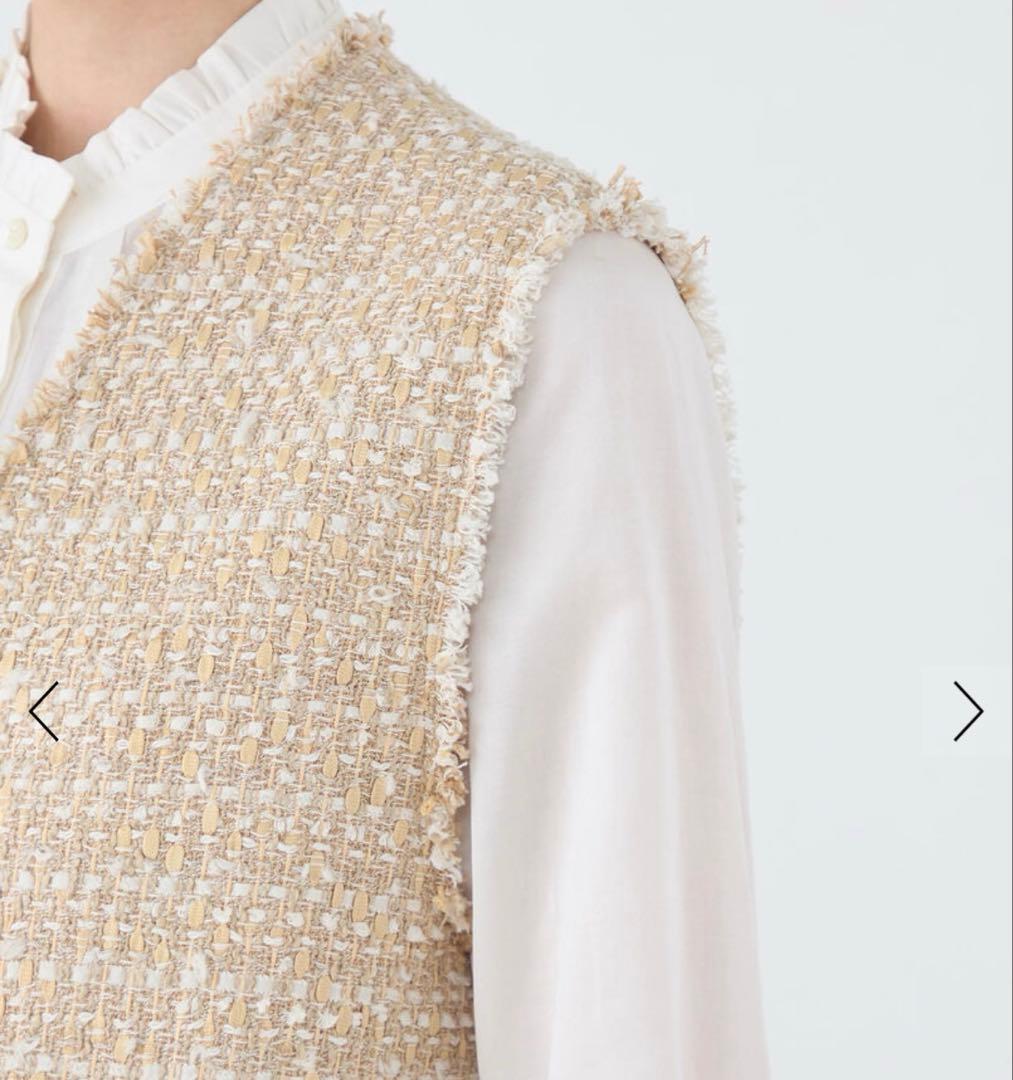 ✨2025未使用級✨BALLSEY　Coconutセミロングジレ　ツイード　36