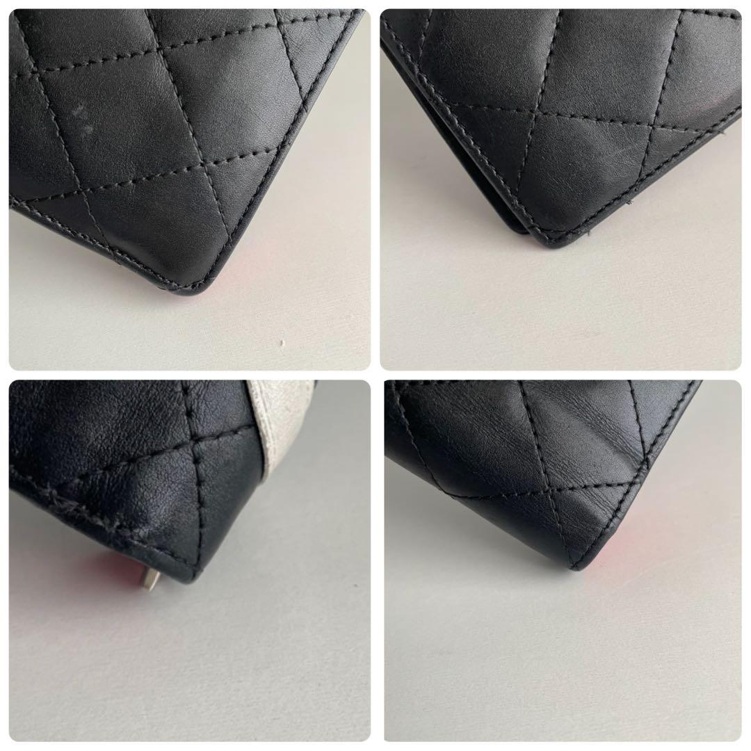 美品✨白黒カンボンラインChanel キルティング長財布 シャネルマトラツセ