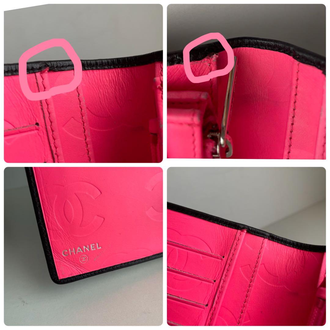 美品✨白黒カンボンラインChanel キルティング長財布 シャネルマトラツセ