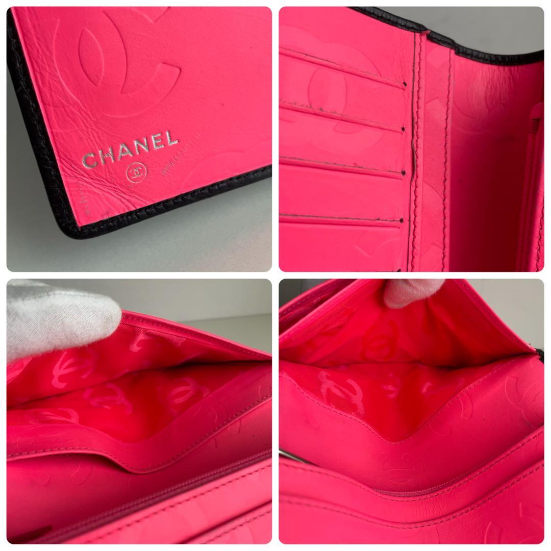 美品✨白黒カンボンラインChanel キルティング長財布 シャネルマトラツセ