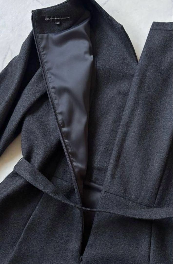 美品　23区　ウールジョーゼット フィットアンドフレア ワンピース　L 40