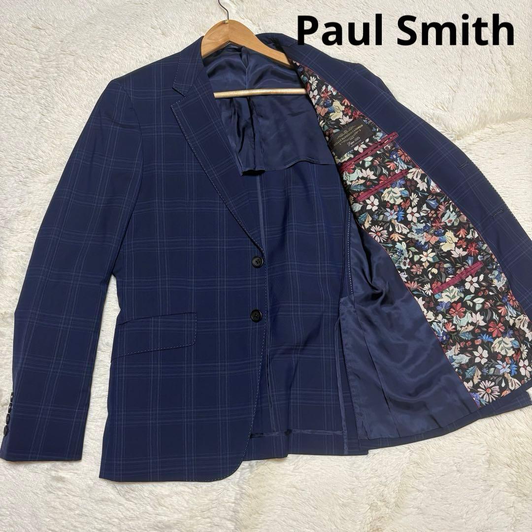 【美品】Paul Smith テーラードジャケット カノニコ　裏地花柄 L 紺色