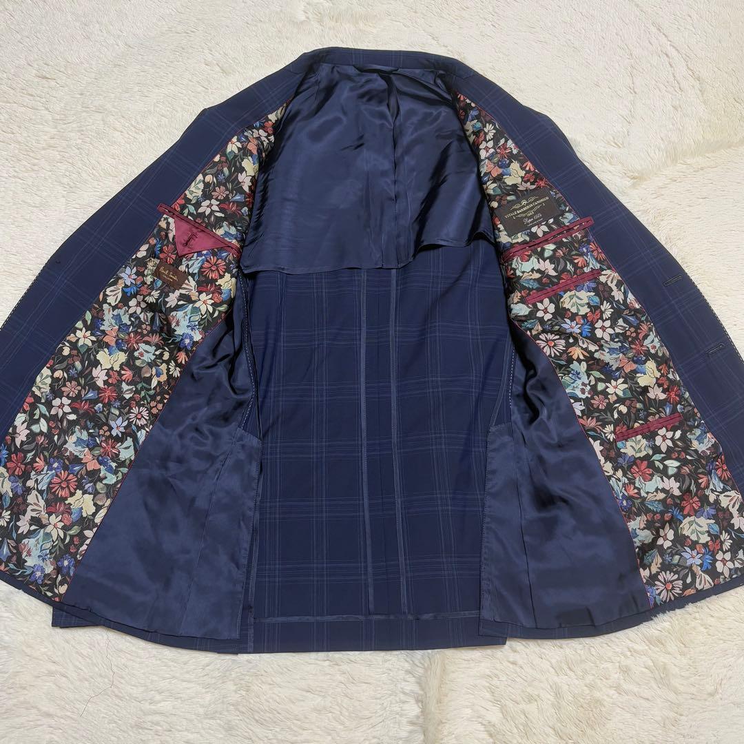 【美品】Paul Smith テーラードジャケット カノニコ　裏地花柄 L 紺色