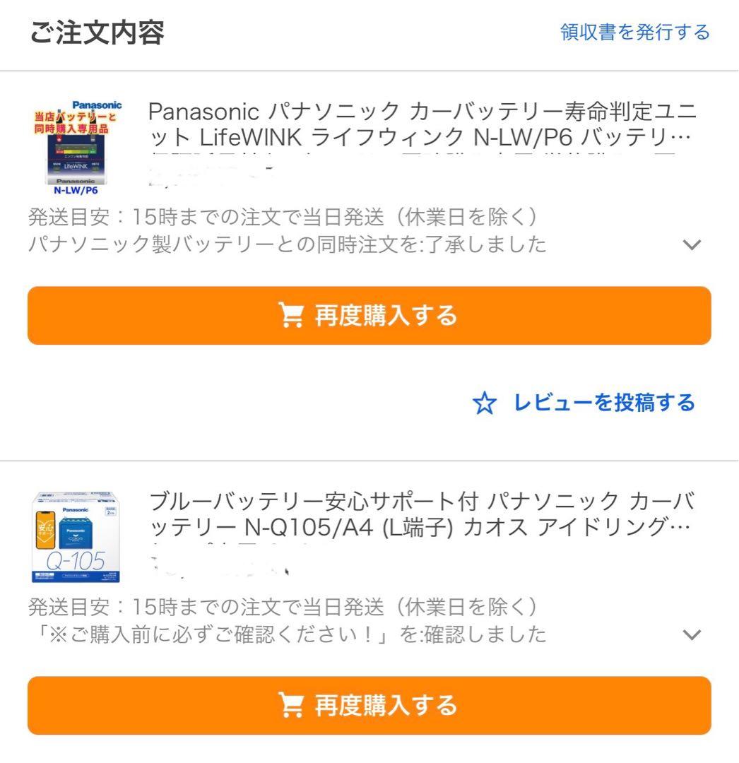 Panasonic caos N-Q105/A4 バッテリー ライフウィンク