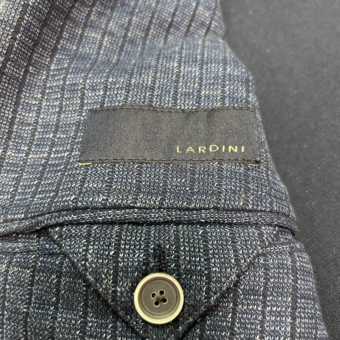 【美品】ラルディーニ テーラードジャケット リネン使用 ネイビー 段返り 50