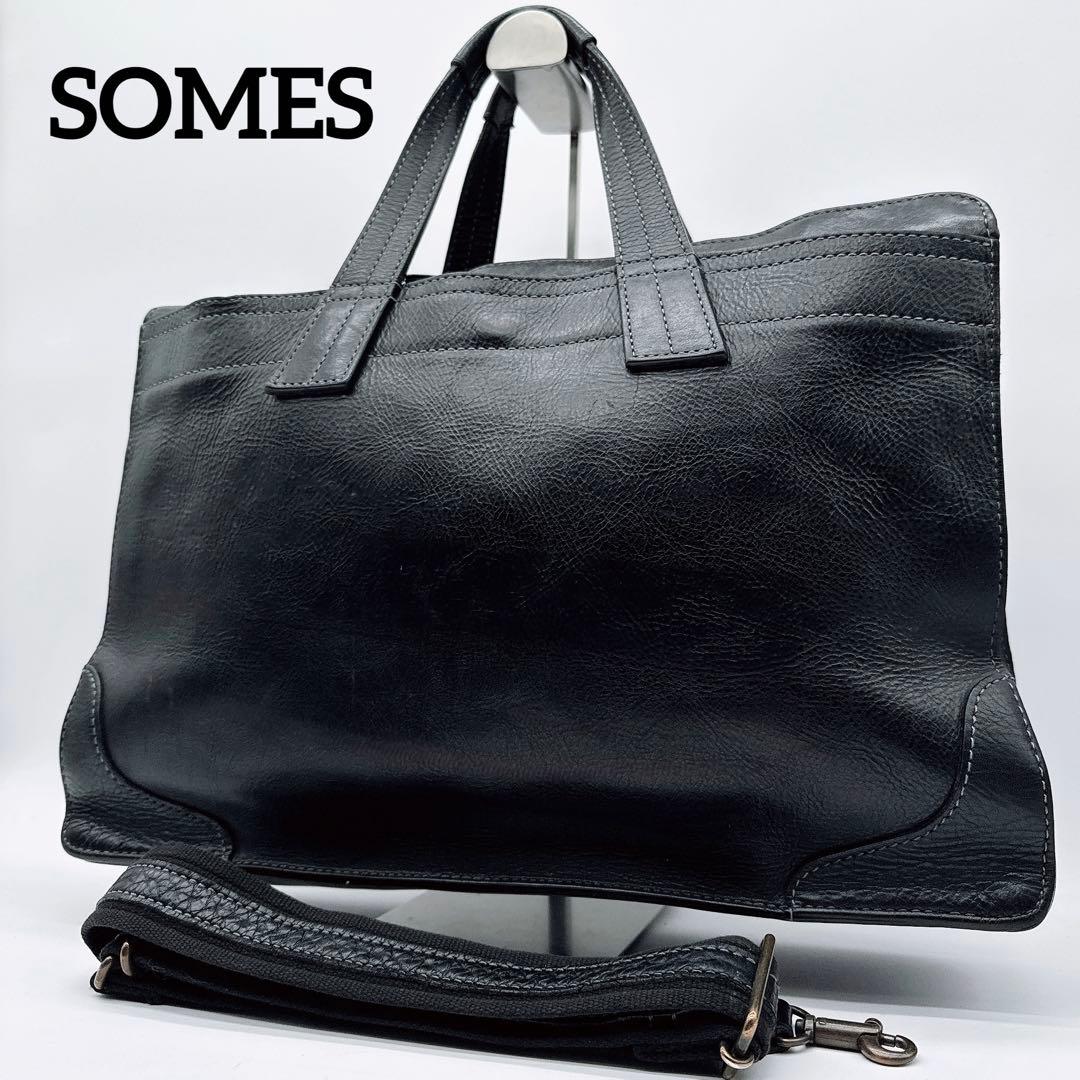 【ソメス】2WAY ビジネスバッグ ショルダーバッグ レザー ブラック