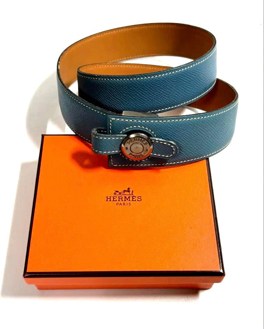 エルメス　HERMES セリエボタンレザーベルト　箱付き　極美品