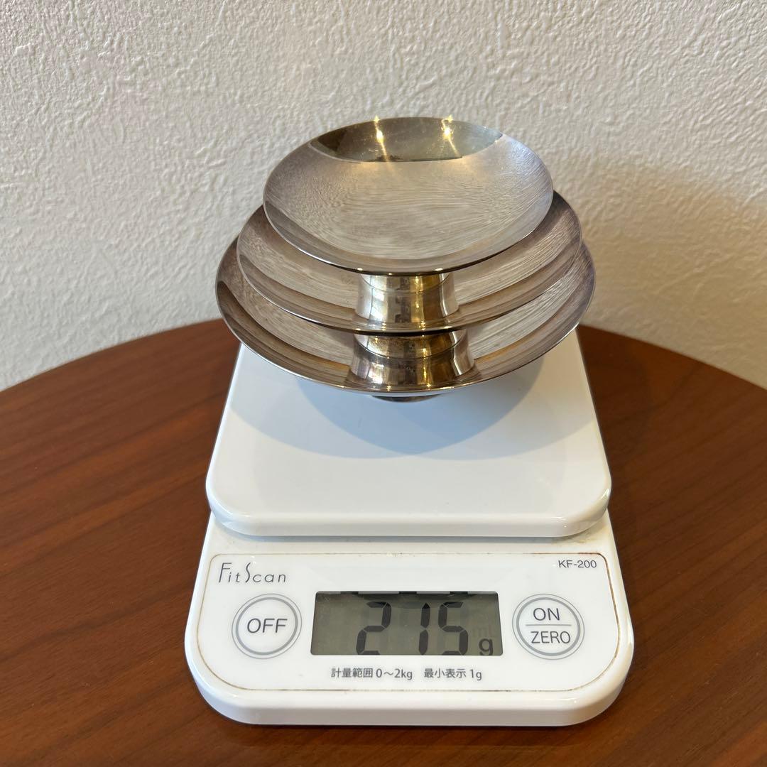 純銀製 銀盃 3点 刻印あり 1000刻印 約215g