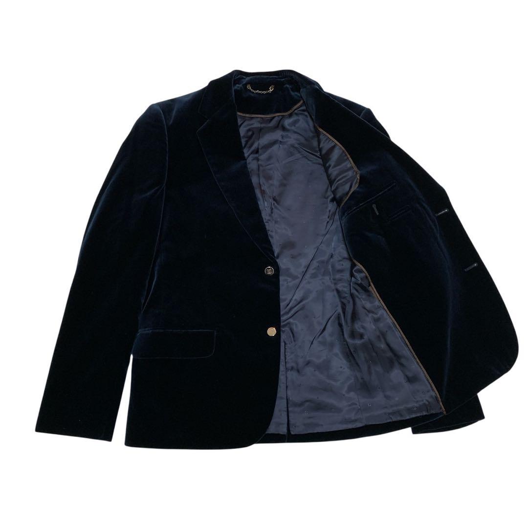 【新品】ルイヴィトン テーラードジャケット ベルベット ネイビー 50 M〜L