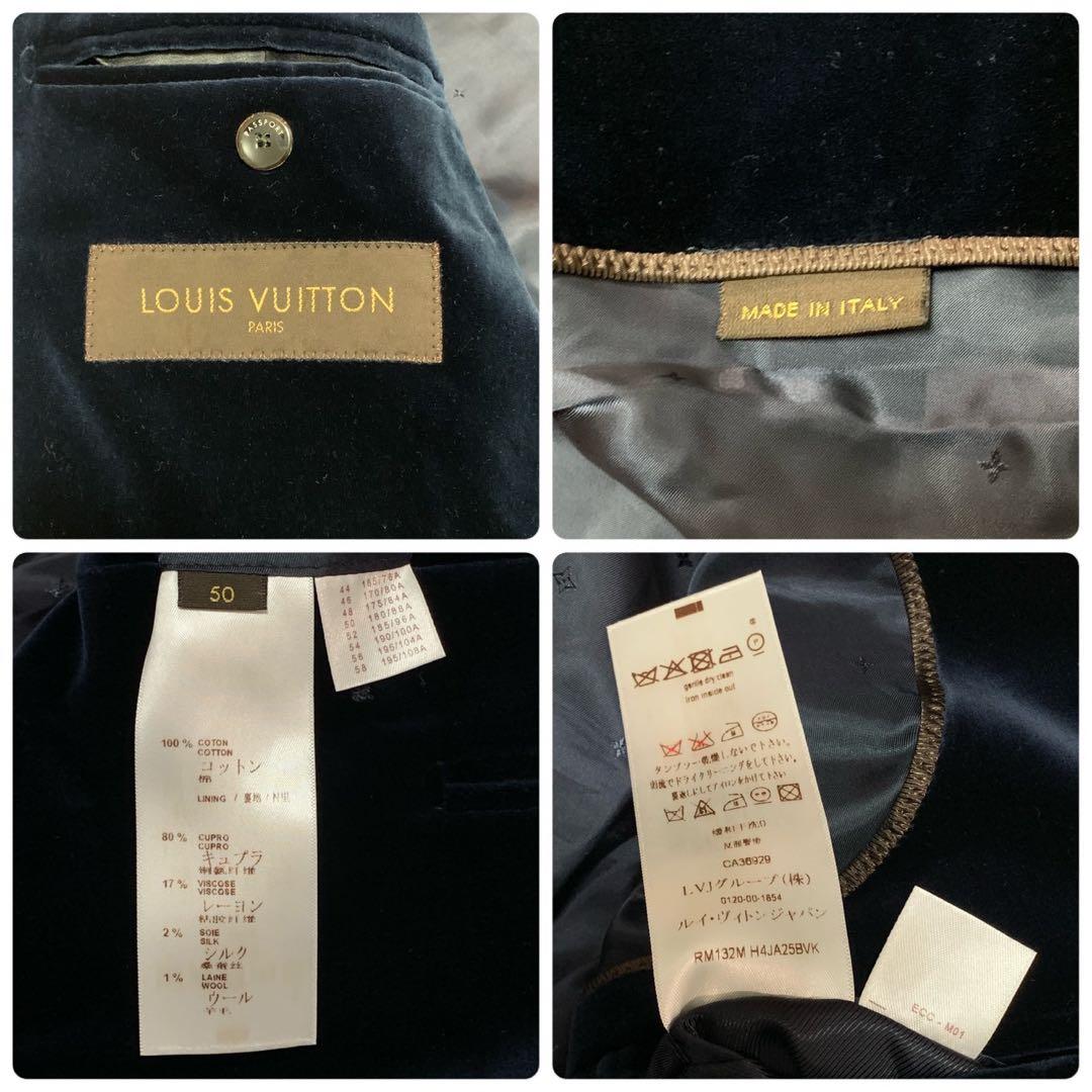 【新品】ルイヴィトン テーラードジャケット ベルベット ネイビー 50 M〜L