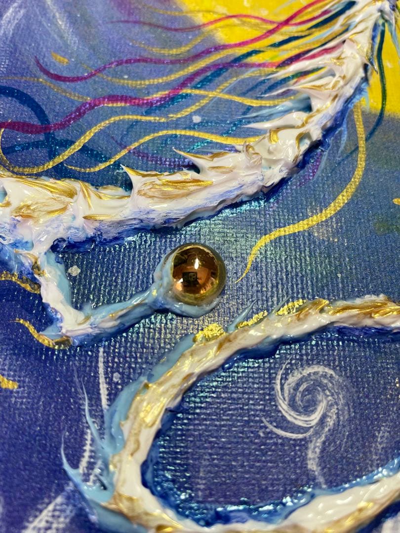 hiro☆ 大サイズ F4 インフィニティ白龍 龍神 開運絵画 龍ノツカイ