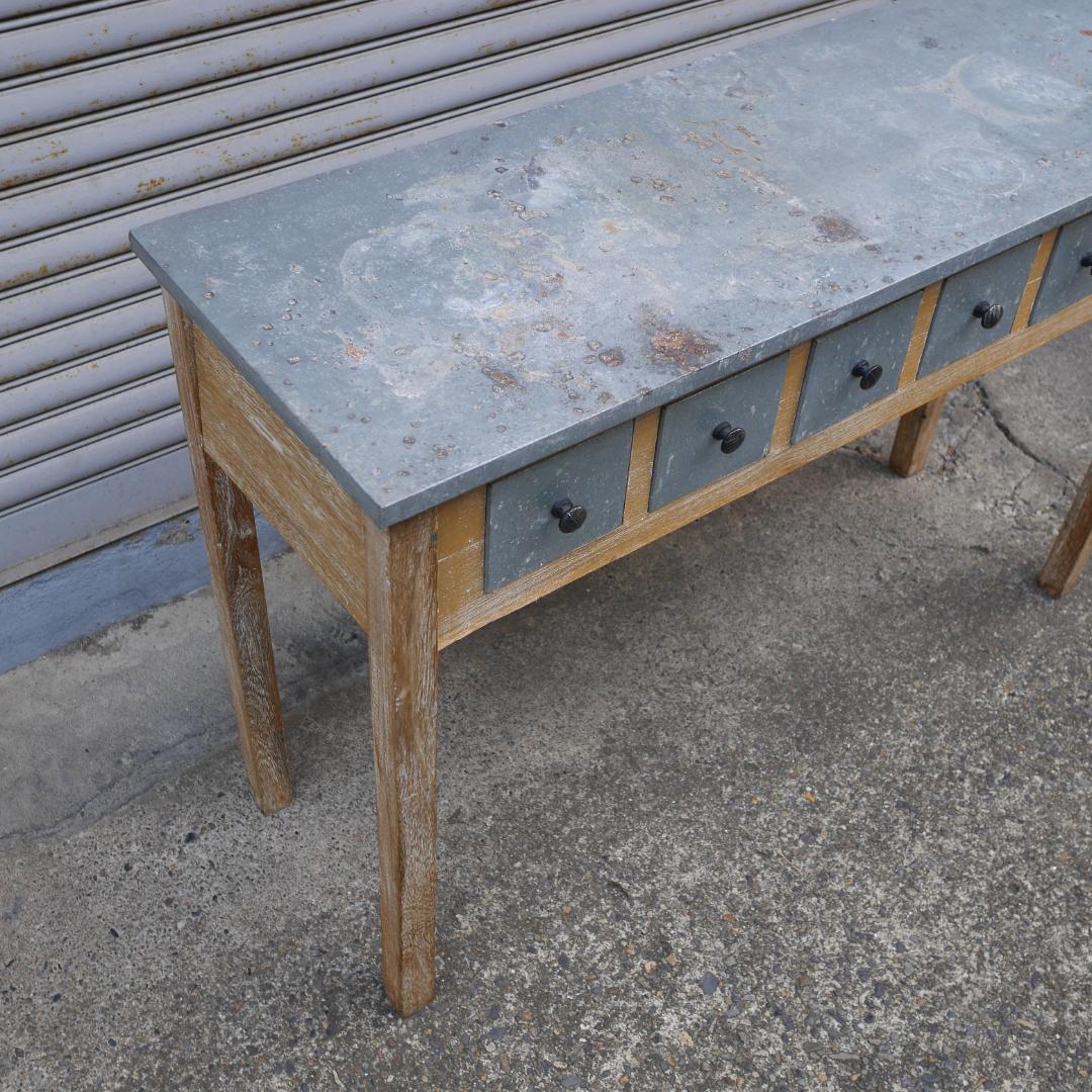 コンソールテーブル ワークデスク 作業台 古道具 ガレージ ヴィンテージ