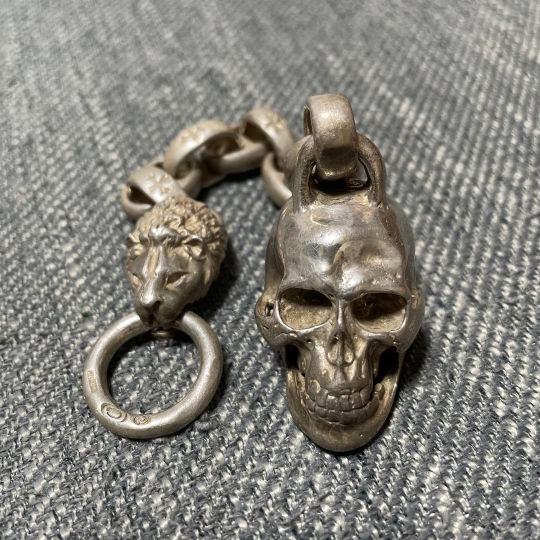 ガボールタイプ ラージスカル ウォレットハンガー キーチェーン