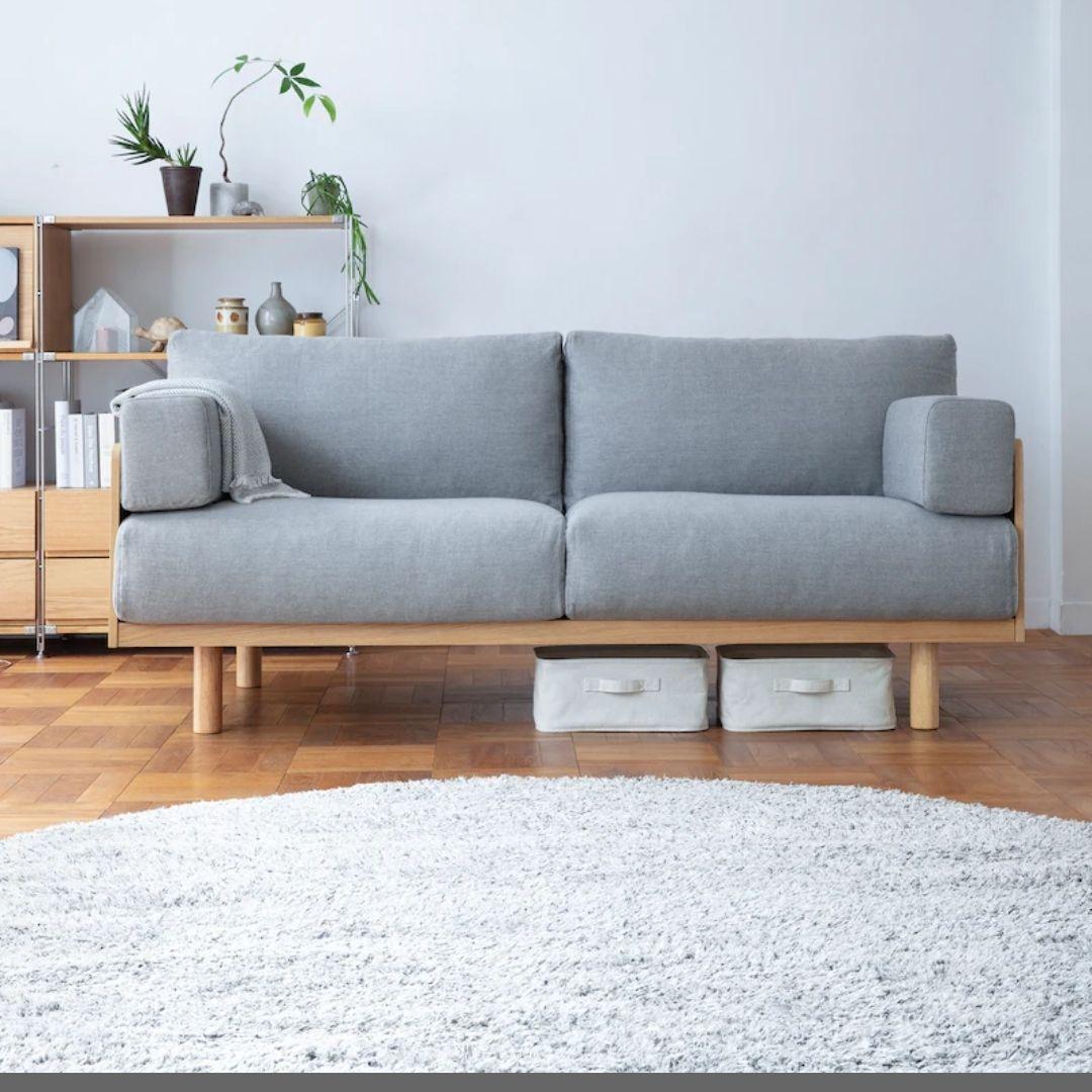 6/27までの出品です！無印良品 木製ソファ オーク材 突板2.5 シーター