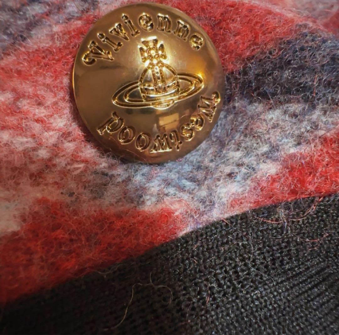 廃盤新品ヴィヴィアンウエストウッド　ポンポン付き　アーガイル柄　モヘアベレー帽