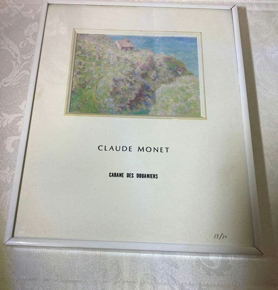 クロードモネリトグラフ厚みのある額に入っているのでたてかけられますです