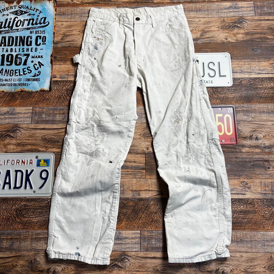 ゆ*様 Dickies ペインターパンツ ホワイト ペンキ飛び　古着　M相当