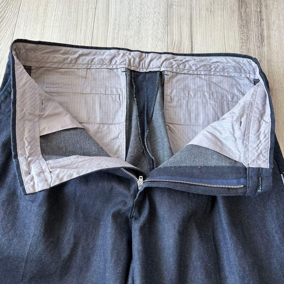 NEIGHBORHOOD ネイバーフッド デニムスラックス 紺 XL タック